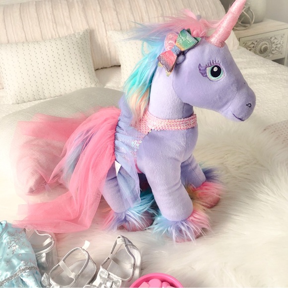 Like New Build-A-Bear Singing Enchanted Unicorn + 2 Outfits + Accessories - Picture 3 of 5